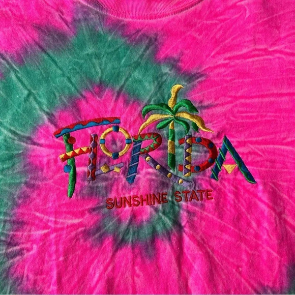 NWOT Florida Sunshine State  Tie Dye Short Sleeve Top - Picture 5 of 11